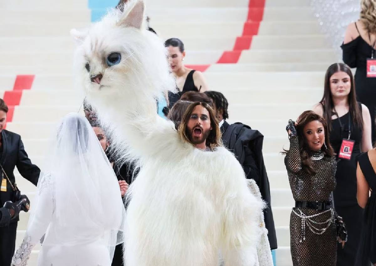 Jared Leto dresses as Karl Lagerfeld's cat at Met Gala 2023